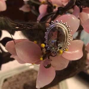 Vintage 925 green amethyst ring